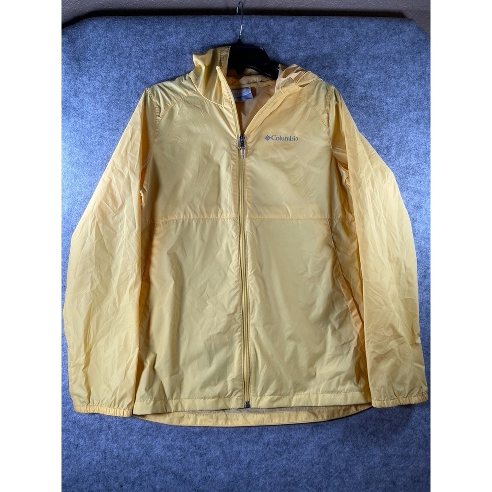 Columbia Kids Yellow Reflective Lightweight Windbreaker Jacket Size Large